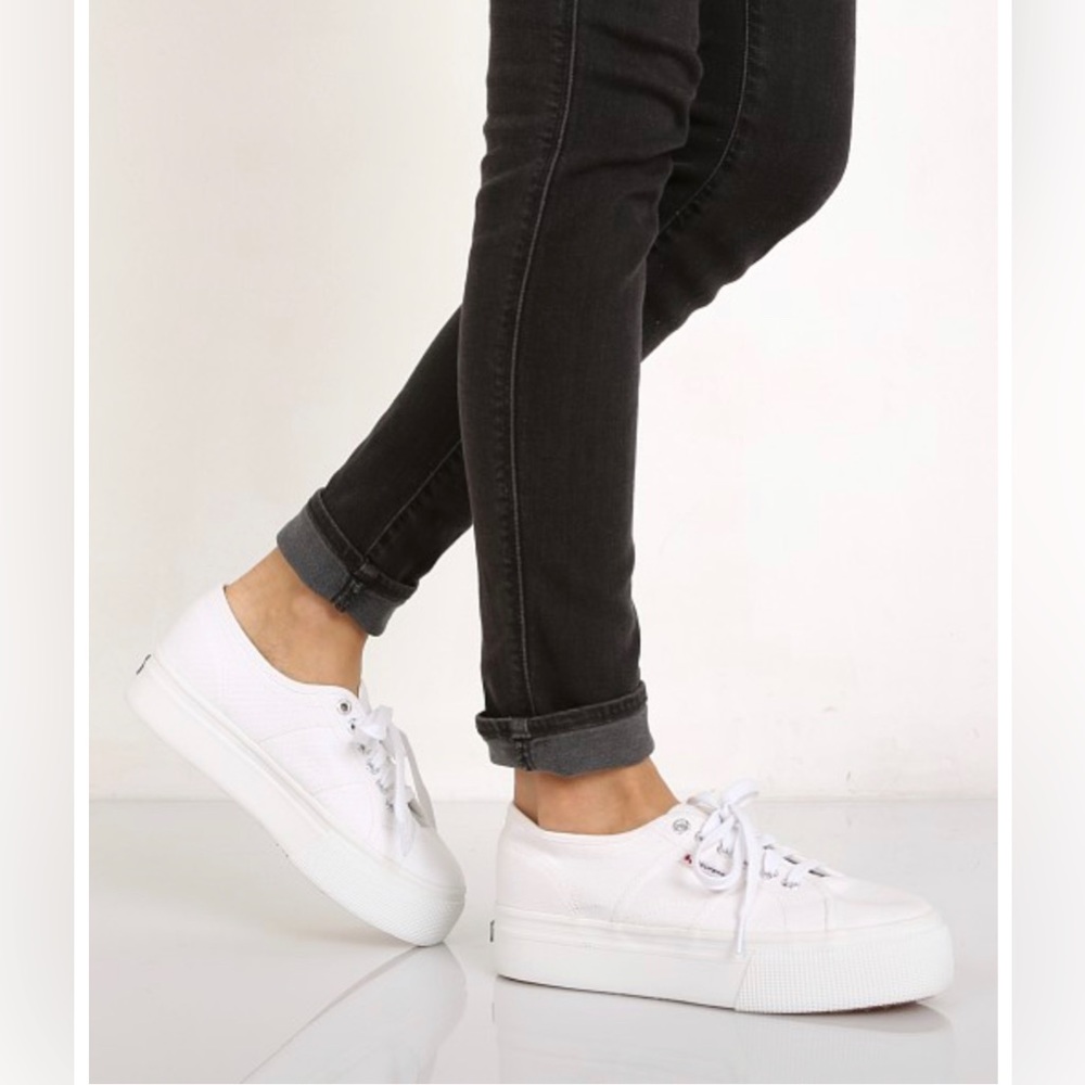 White platform superga shoes